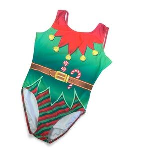 🎄 Destira Christmas Elf Leotard – Adult Medium